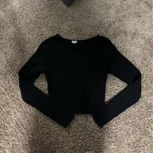 garage ribbed black long sleeve